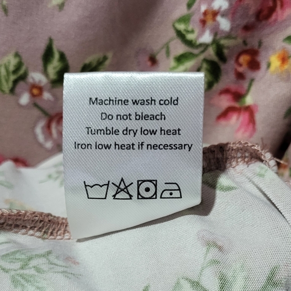 Doublju Women's Pink NWT High-Low Long Sleeve Floral V-Neck Top Size Large - Picture 10 of 11